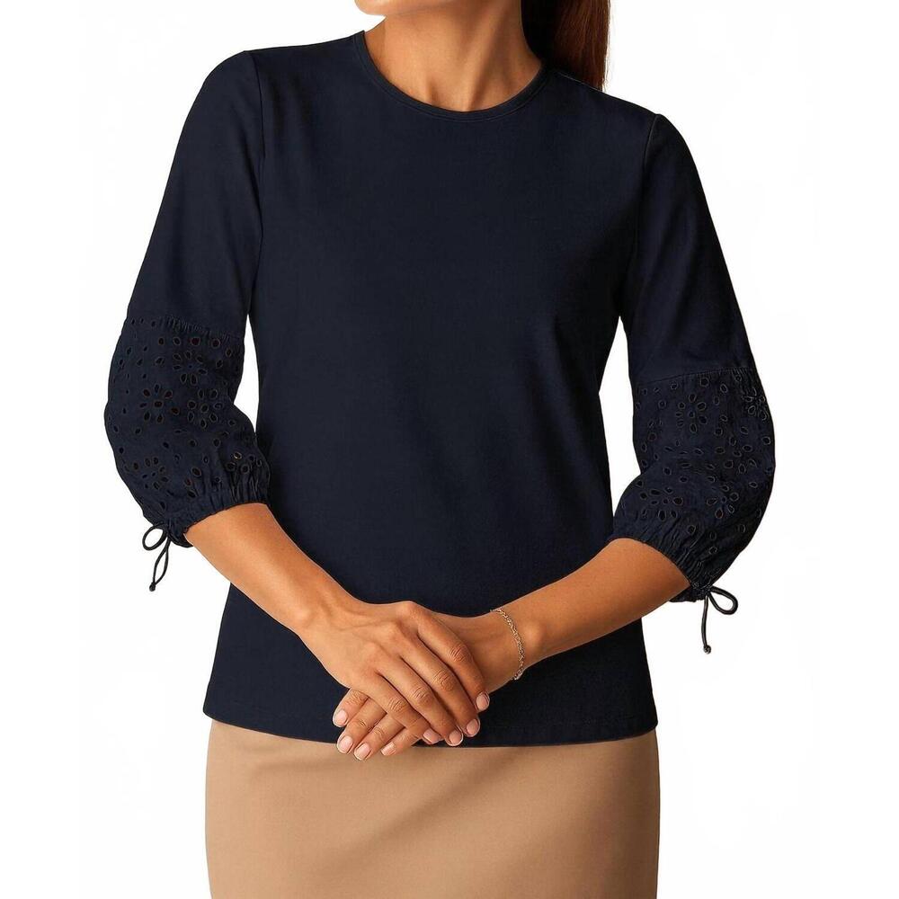 NEW E.L.I. the camellia top in navy